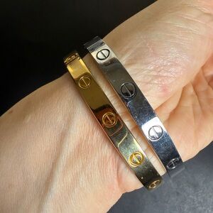 Set of Stainless Steel bracelets - gold and silver